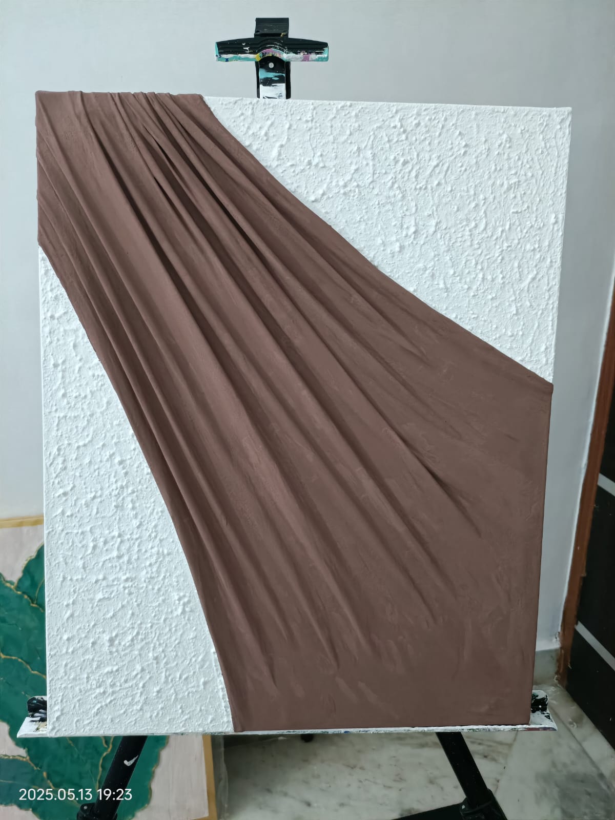 Brown Hand-made Fabric Texture Art