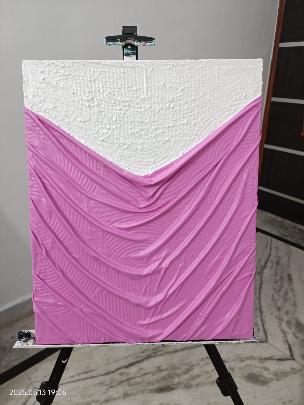 Pink Hand-made Fabric Texture Art