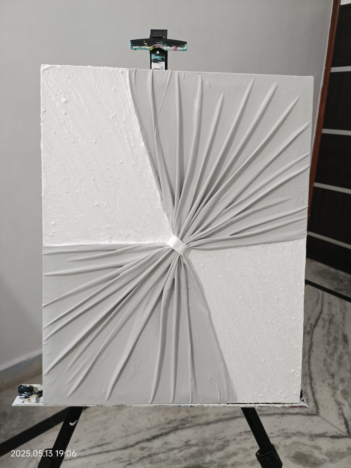 Silver Hand-made Fabric Texture art