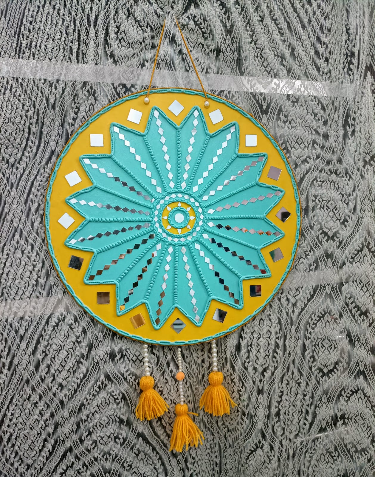 Yellow Blue Lippan Art