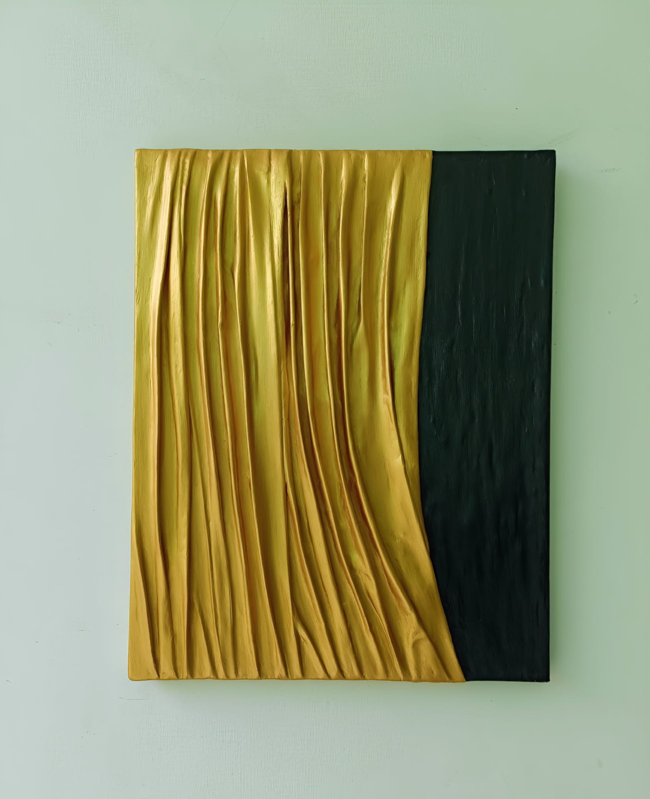 Premium Black Gold Metallic Fabric Texture Art