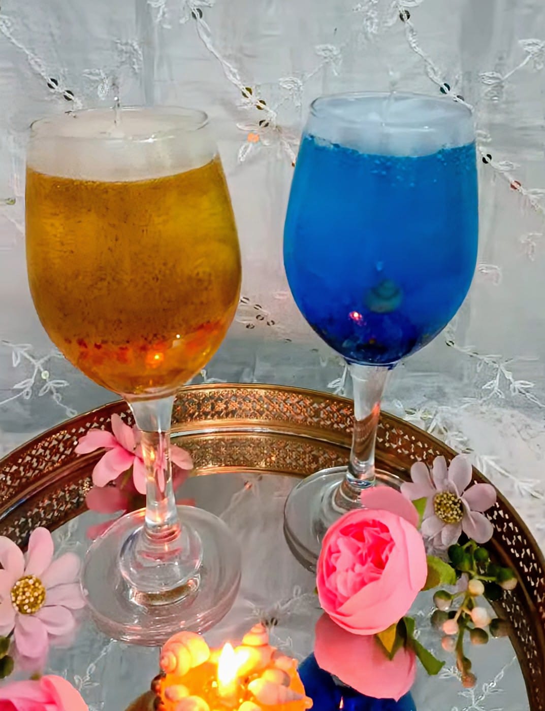 Glass Candle for Home Decoration Pack of 2