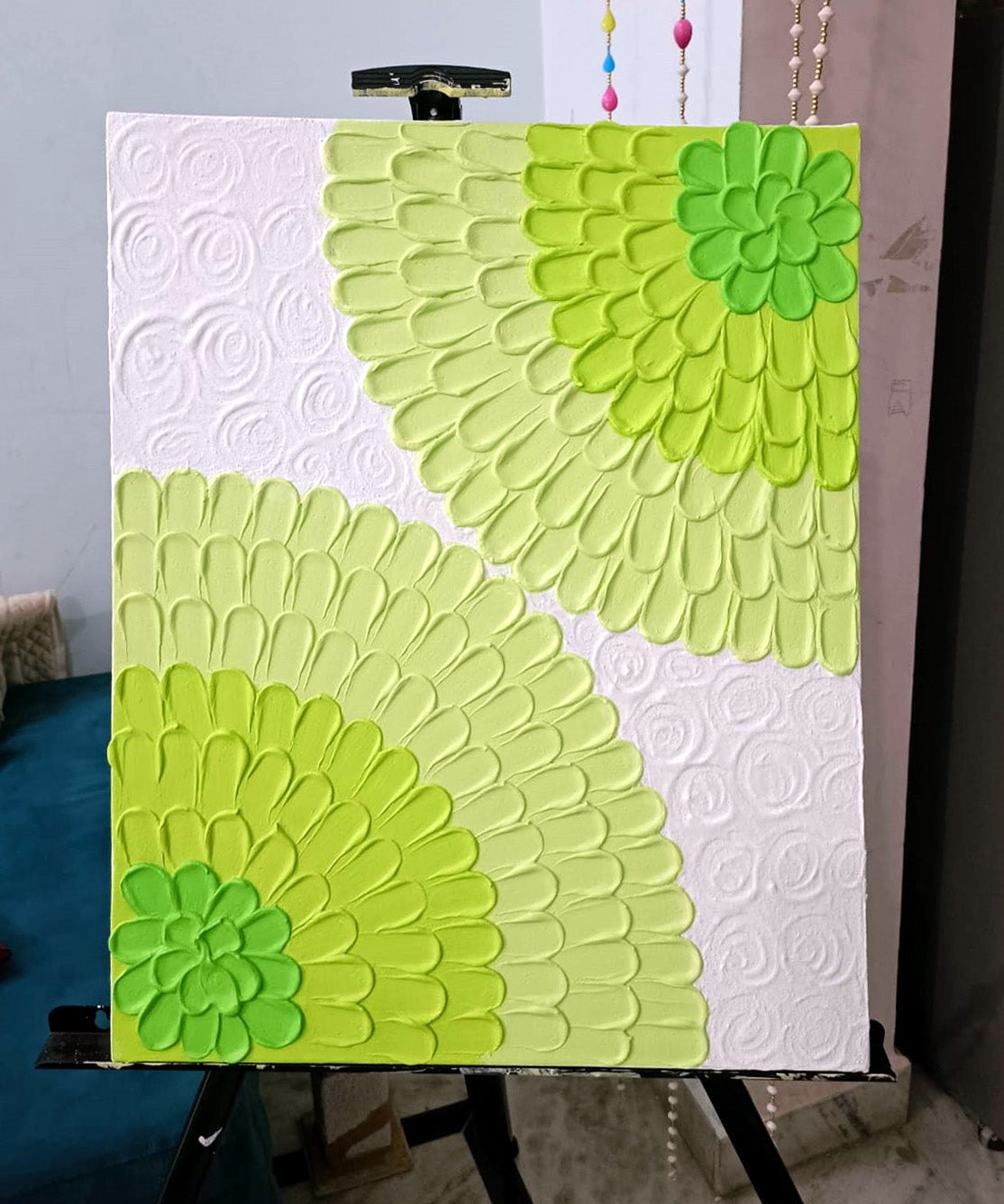 Light Green Handmade Texture Art